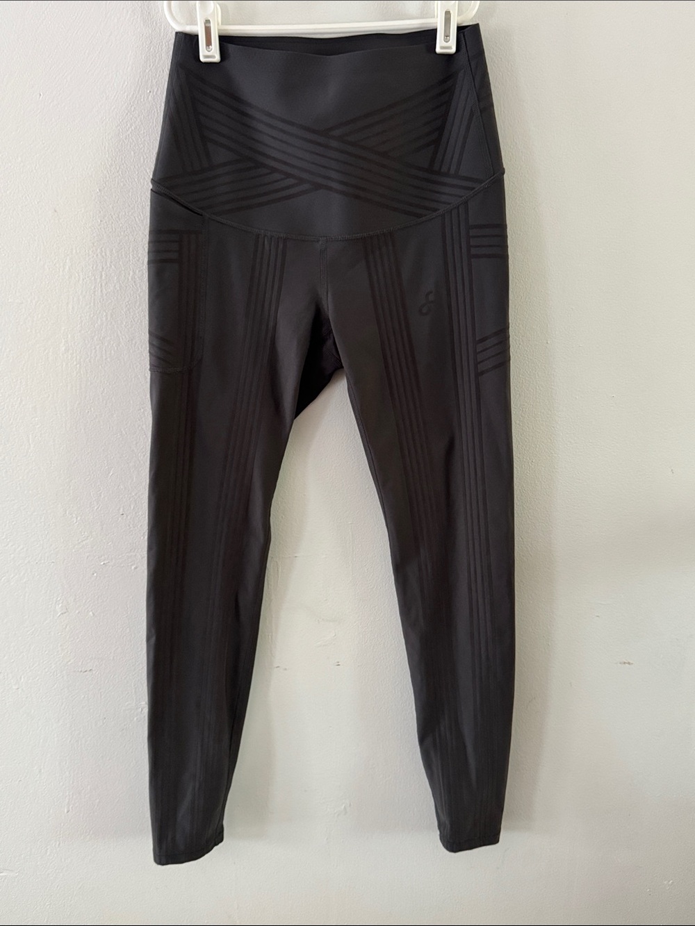 Fanka Gray Powerband Resistance Leggings Sz S
